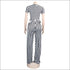 Stripe Round Neckline Short-sleeve Defined Waist