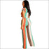 Stripe Tee And Straight Pants Two Pieces Sets Fashion Round Collar