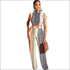 Stripe Tee And Straight Pants Two Pieces Sets Fashion Round Collar