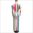 Stripe Tee And Straight Pants Two Pieces Sets Fashion Round Collar