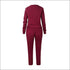 Stripes Pattern Autumn Winter Fleece Lined Sports Wear Set