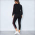 Stripes Pattern Autumn Winter Fleece Lined Sports Wear Set