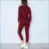 Stripes Pattern Autumn Winter Fleece Lined Sports Wear Set