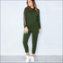 Stripes Pattern Autumn Winter Fleece Lined Sports Wear Set
