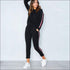 Stripes Pattern Autumn Winter Fleece Lined Sports Wear Set