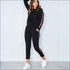 Stripes Pattern Autumn Winter Fleece Lined Sports Wear Set