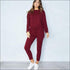 Stripes Pattern Autumn Winter Fleece Lined Sports Wear Set