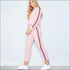 Stripes Pattern Autumn Winter Fleece Lined Sports Wear Set