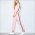 Stripes Pattern Autumn Winter Fleece Lined Sports Wear Set