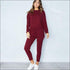 Stripes Pattern Autumn Winter Fleece Lined Sports Wear Set