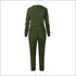 Stripes Pattern Autumn Winter Fleece Lined Sports Wear Set