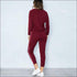 Stripes Pattern Autumn Winter Fleece Lined Sports Wear Set