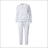 Stripes Pattern Autumn Winter Fleece Lined Sports Wear Set
