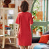 Stripes Pattern Short-sleeve Cotton Nightdress