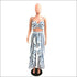 Stripes Printed Cropped Top Ruffled Wide-leg Pants
