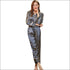 Stripes Printed Leisure Wear Silk-like Pajamas Set