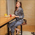 Stripes Printed Leisure Wear Silk-like Pajamas Set