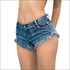 Summer Double Pockets Design Raw Hem Denim Mini Shorts