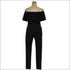 Sweet Ruffled Off-shoulder Cropped Tight Jumpsuits