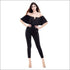 Sweet Ruffled Off-shoulder Cropped Tight Jumpsuits