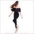 Sweet Ruffled Off-shoulder Cropped Tight Jumpsuits