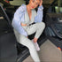 Sweetheart Neckline Long-sleeve Lace-up Top And Tight Pants
