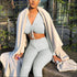 Sweetheart Neckline Long-sleeve Lace-up Top And Tight Pants