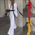 Temperamental Deep V-neck Long-sleeve Flared Jumpsuits