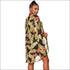 Three-pieces Set Vacation Pattern Casual Leaf Print Chiffon Camis Shorts Cover Up