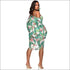 Three-pieces Set Vacation Pattern Casual Leaf Print Chiffon Camis Shorts Cover Up