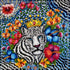 Tiger silk scarf 110x110 cm