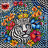 Tiger silk scarf 45x45 cm