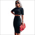 Tight Skirt Simple Stripe Pattern Crop Top