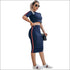 Tight Skirt Simple Stripe Pattern Crop Top