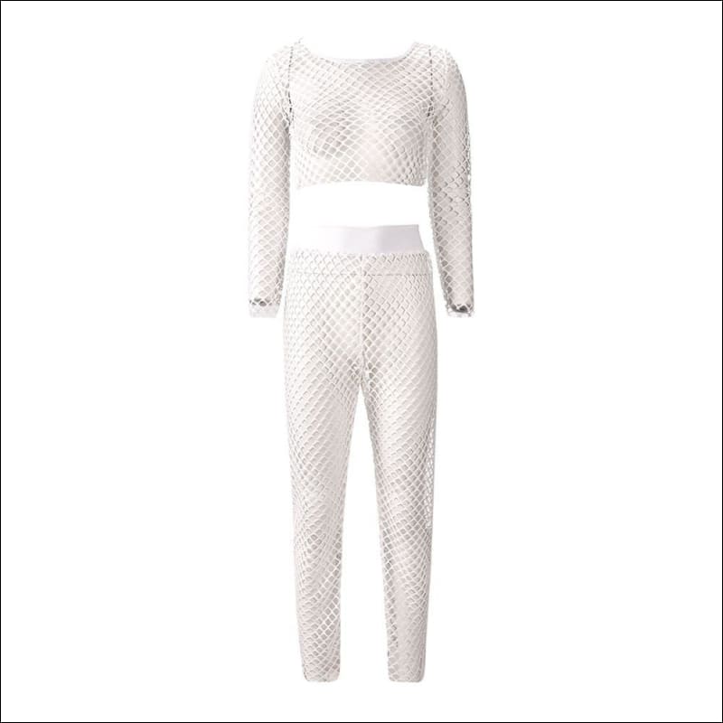Top And Loose Pants Beachwear Set - M / White - Sets Co-ords