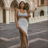 Top And Side-slit Long Skirt Sexy Two Pieces Sets