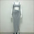 Top And Side-slit Long Skirt Sexy Two Pieces Sets