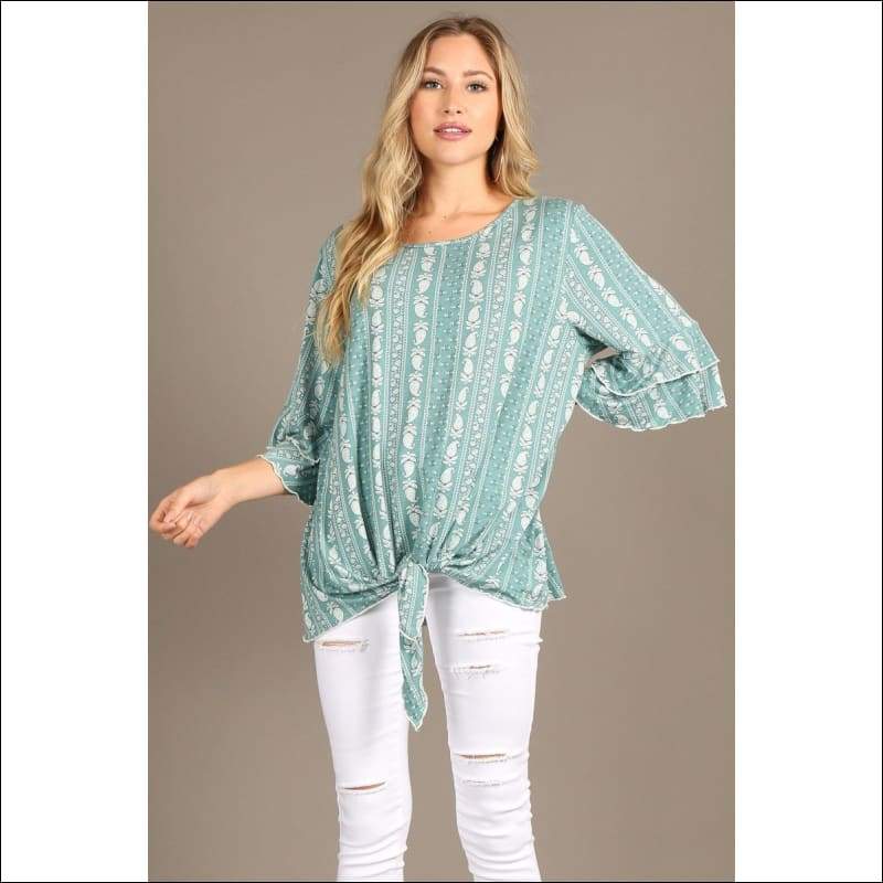Top Double Tiered Bell Sleeves - Tops & Blouses
