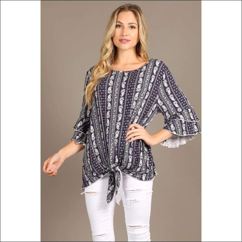 Top Double Tiered Bell Sleeves - Tops & Blouses
