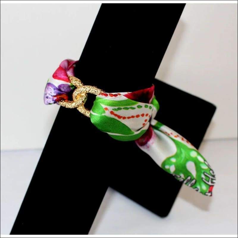 Tropical garden Infinity silk bracelet - Gold - Bracelets