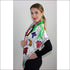 Tropical garden silk scarf 110x110 cm