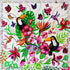 Tropical garden silk scarf 45x45 cm