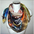 Tropical girl silk scarf 110x110 cm