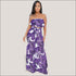 Tropical Leaves Printd Strapless Tube Top Wid-leg Pants Set