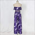 Tropical Leaves Printd Strapless Tube Top Wid-leg Pants Set