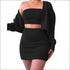 Tube Top And Single-breasted Cardigan And Bodycon Skirt Knit Three Pieces Sets