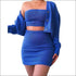 Tube Top And Single-breasted Cardigan And Bodycon Skirt Knit Three Pieces Sets