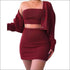 Tube Top And Single-breasted Cardigan And Bodycon Skirt Knit Three Pieces Sets