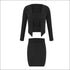 Tube Top And Single-breasted Cardigan And Bodycon Skirt Knit Three Pieces Sets