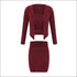 Tube Top And Single-breasted Cardigan And Bodycon Skirt Knit Three Pieces Sets